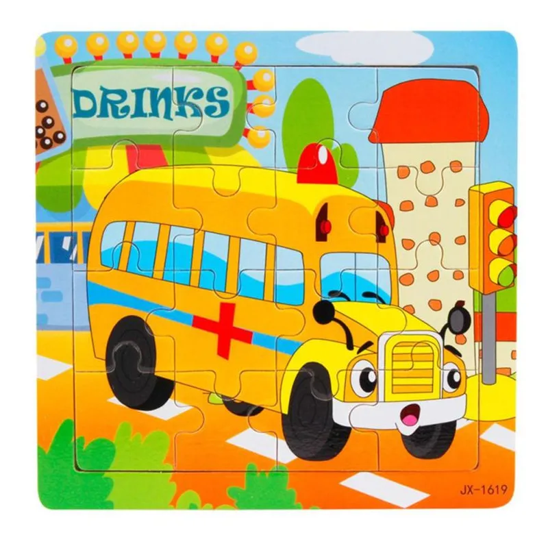 Nuevos niños de madera de los niños de 16 unidades rompecabezas juguetes aprendizaje y educación juguetes regalo Brinquedos Educativos juguete MM3