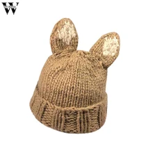 Шапки 1 шт. женская шапка, сезон осень-зима кашемировая шапка вязаная, шерстяная, тёплая шапка с кроличьими ушками шапки Nov6