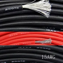 0,5 метров 15AWG силиконовый провод ультра гибкий кабель 1,5 мм2 высокая температура тестовая линия провода