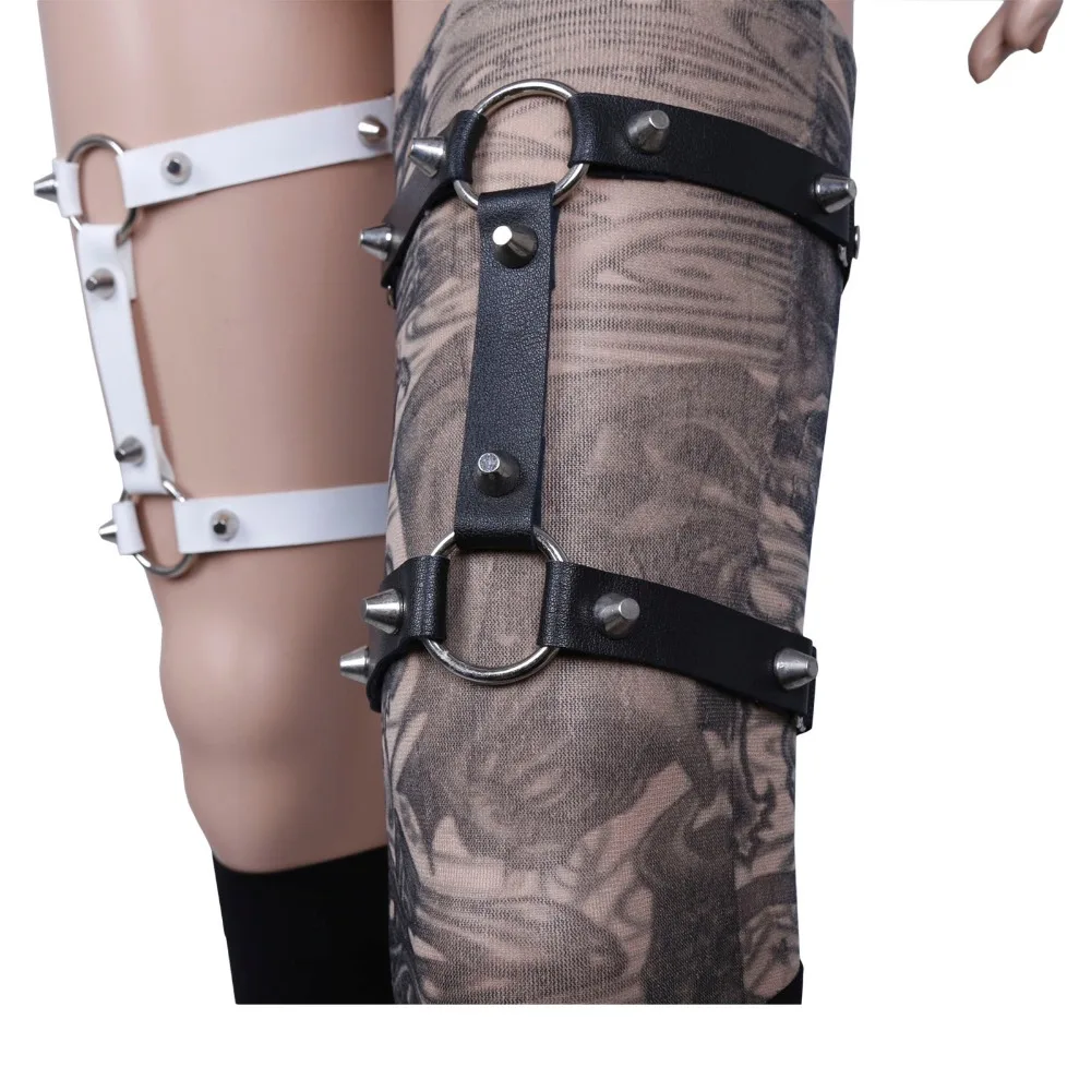 

punk braces for women DOUBLE ROUNDS garters belts gothic PUNK leather harness for harajuku women cosplay