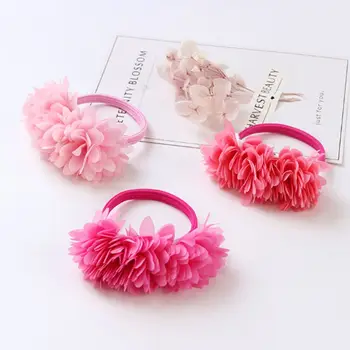 

1pc Multi-layer Flower Elastic Hair Bands Girls' Hair Clips Kids Hair Accessories Ponytail Holder Tie Gums Drop Shipping