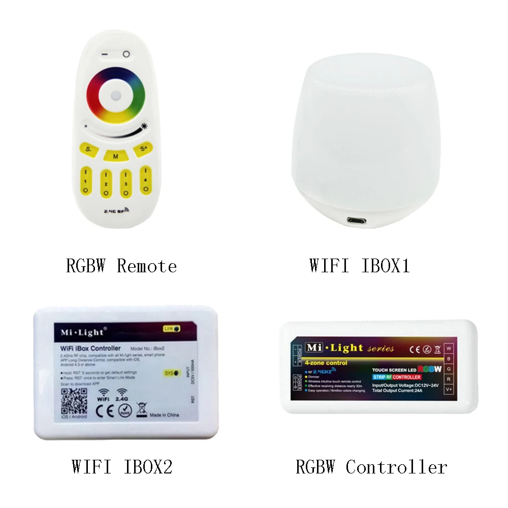 Mi светильник светодиодный пульт дистанционного управления RGBW 2,4G беспроводной Wifi Ibox1/2 rgbw-контроль коробка для RGB/RGBW/RGBWW светодиодные полосы DC12-24V
