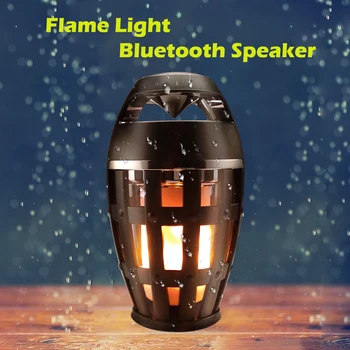 

BECOSTAR LED Flame Speaker Lamp Bluetooth Stereo Flickering Night Light Outdoor Camping Simulate Fire Lantern Rechargable