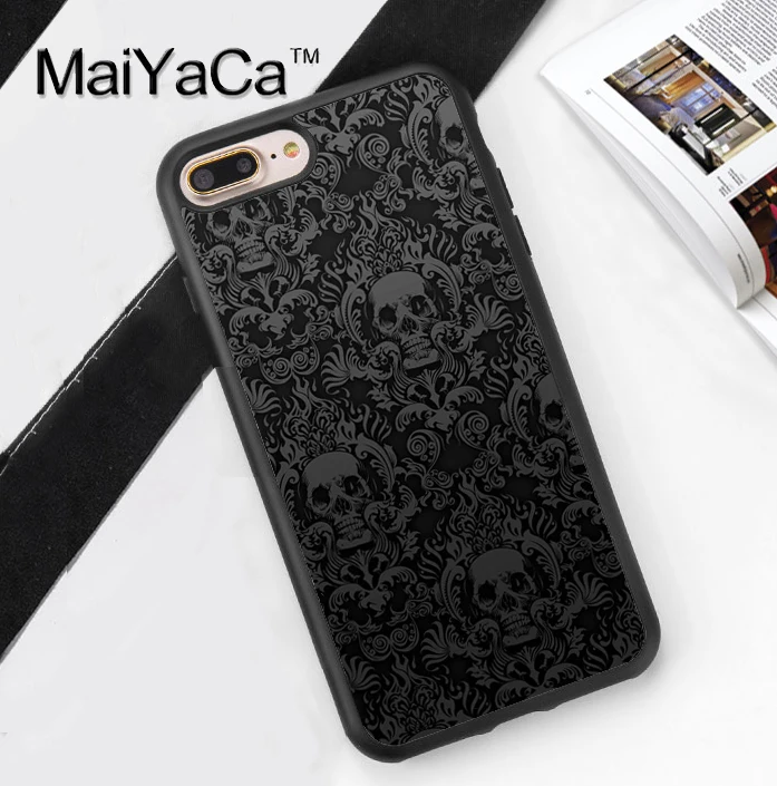 MaiYaCa Gothic Skull Alternative Scroll Printed Soft
