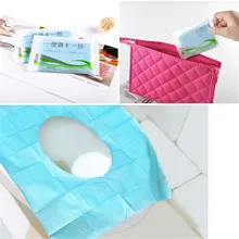 10 шт. одноразовые Туалетная Сидушка путешествия ПЭ каверы для ободка унитаза крышка коврик Водонепроницаемый Туалет Бумага Pad Ванная комната поставки 5ZCF119
