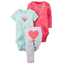 2017 D’origine enfants fille vêtements ensembles 3 pcs bébé vêtements ensemble, roupas de bebes conjuntos bébé fille vêtements d’hiver pantalons ensembles