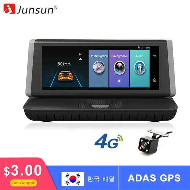 Junsun E35 видеорегистратор автомобильный Камера 4 г ADAS Android 5.1 FHD 1080 P видео Регистраторы Оперативная память 1 г/Встроенная память 16 г регистратор видеорегистратор с двумя Камера s