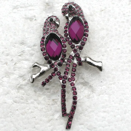 

Parrot Brooch Purple Rhinestone Pin brooches C265 D