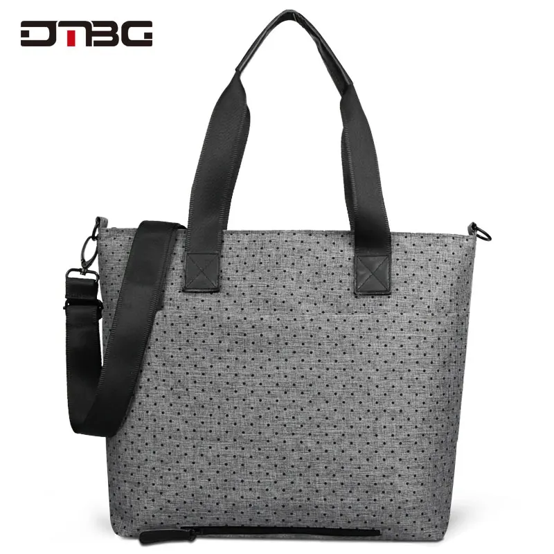 

DTBG Women Laptop Bag 15.6" Nylon Multifunction Classic Work Messenger Shoulder Bag Dot Printed Office Briefcase Handbag Totes