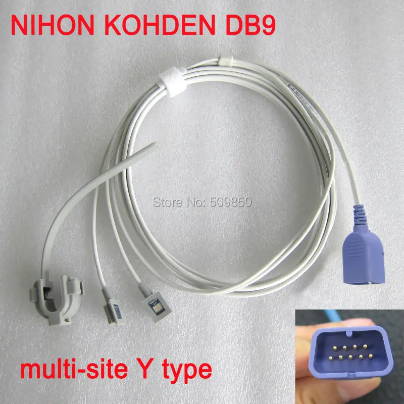 

Compatible nihon kohden DB9 long cable reusable spo2 sensor multi site Y model sensor probe