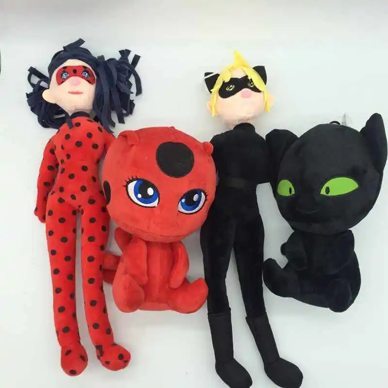 

40-20cm Miraculous Ladybug and Cat Plagg and Tikki Noir plush Toy pendant clip keychain Lady Bug Adrien Marinette Plush Doll Toy