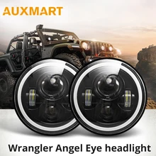 Auxmart светодио дный 2 шт. 7 дюймов 60 Вт фара для Jeep Wrangler JK TJ LJ Land Rover Defender светодио дный дальнего света светодио дный авто