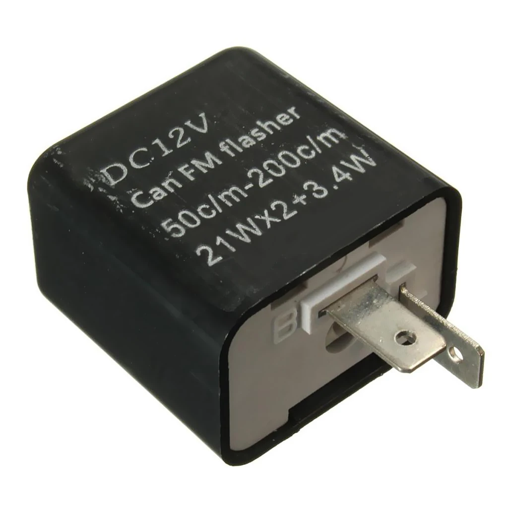 1 Pcs LED Flasher 12V 2 Pin Adjustable Frequency Relay Turn Signal Indicator For Honda Kawasaki Suzuki Etc 