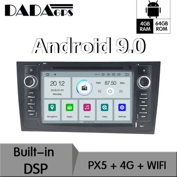 

Android 9.0 4+64GB px5 Built-in DSP Car multimedia DVD Player GPS Radio For AUDI A6 1997-2005 Allroad 2000-2006 GPS Navigation