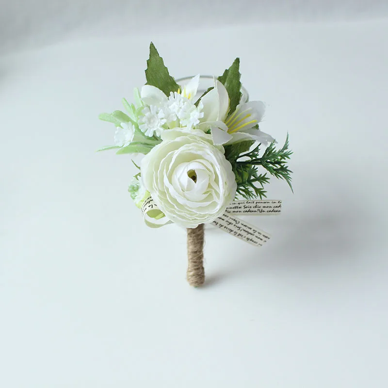 bridesmaid bracelet flower rose wrist corsage wedding silk (17)