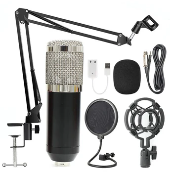 

BM800 Portable Microphone Professional Suspension Mic Kit Studio Live Stream Broadcasting Recording Condenser Microphone Set New