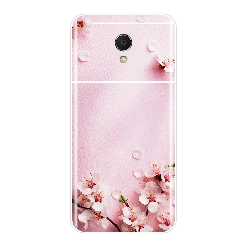 Задняя крышка с розовым цветком Sakura Girl для Meizu M2 M3 M5 M6 Note мягкий силиконовый чехол