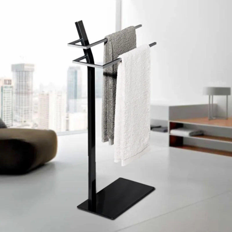 

Stainless steel multi-function removable bathroom rack towel rack floor-standing bath towel shelf free punch tools