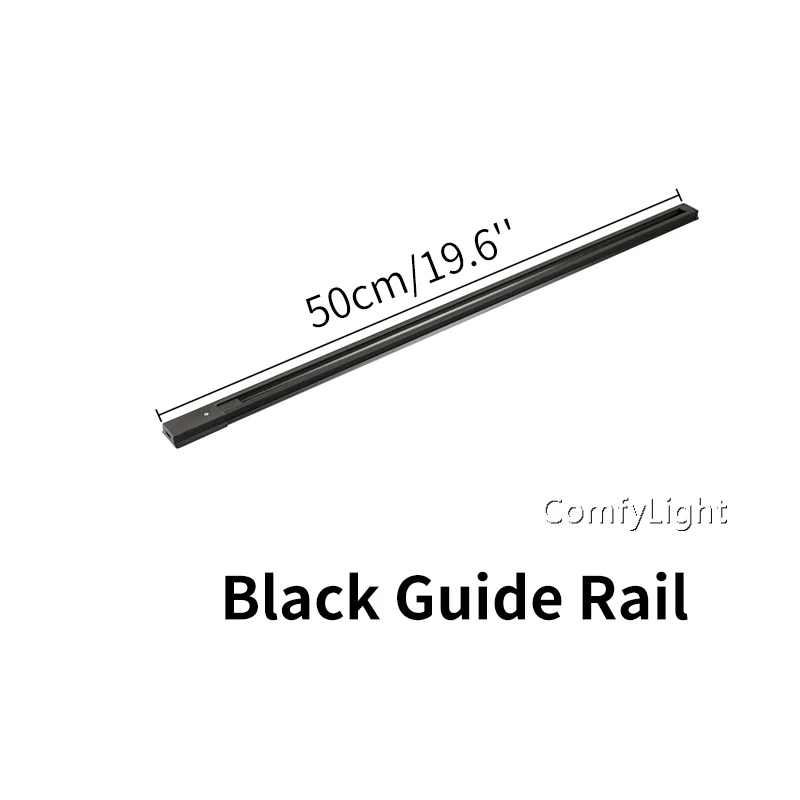 50cmBlack Guide Rail Светодиодный Трековый светильник, регулируемый рельсовый светильник, Точечный светильник для выставочного центра/магазина одежды, витрины, выставочного зала, офиса, потолочные рельсовые точечные лампы - Испускаемый цвет: 50cmBlack Guide Rail