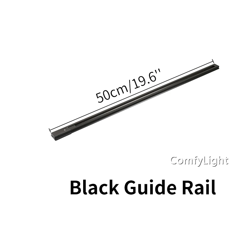 Светодиодный Трековый светильник, регулируемый рельсовый светильник, Точечный светильник для выставочного центра/магазина одежды, витрины, выставочного зала, офиса, потолочные рельсовые точечные лампы - Испускаемый цвет: 50cmBlack Guide Rail