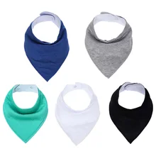 Одноцветные детские нагрудники бандана из хлопка Слюнявчики для мальчиков и девочек унисекс Слюнявчики