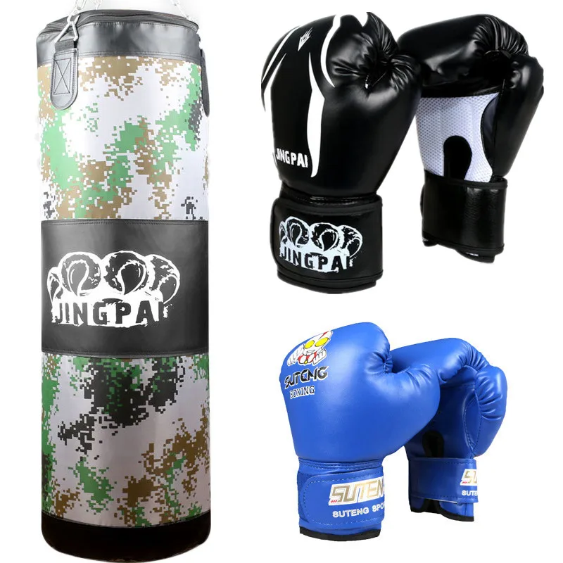 

Training Fitness MMA Fighter muay thai Boxing Bag Hook Hanging Sport Sand Punch Punching Saco Boxeo Sandbag and gloves one set