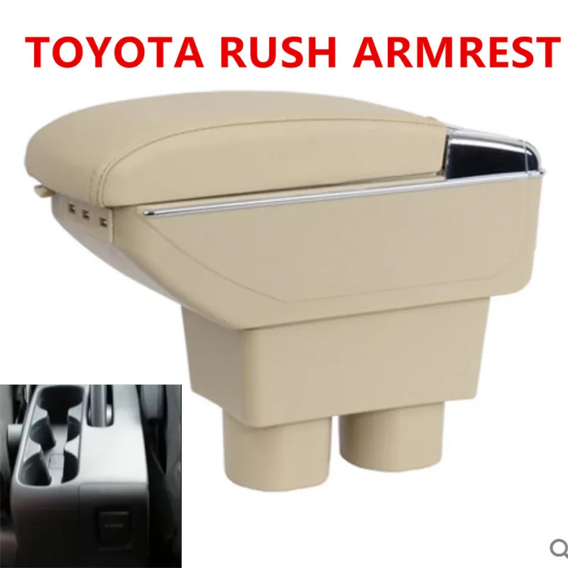 

for TOYOTA RUSH ARMREST armrest box USB Charging heighten Double layer central Store content cup holder ashtray accessories