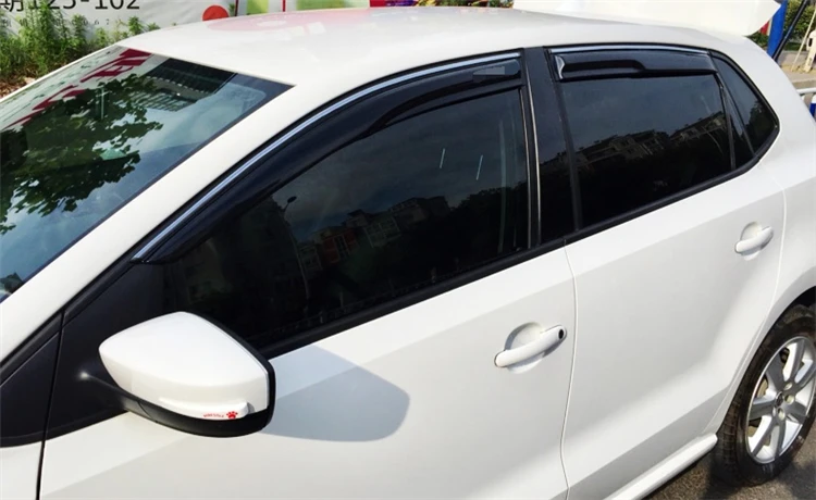 Пластиковый козырек на окно для Volkswagen POLO дефлектор от солнца и дождя