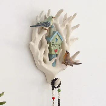 

Free Shipping! New European American Style Creative Resin House or Parrot Coat & Hat Hook Wall Decorative Hook Hanger Hot