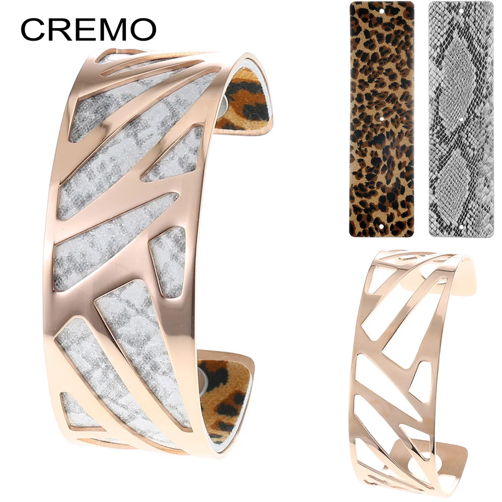Cremo Manchette Ruban манжеты браслеты для женщин розовый золотой цвет Широкий