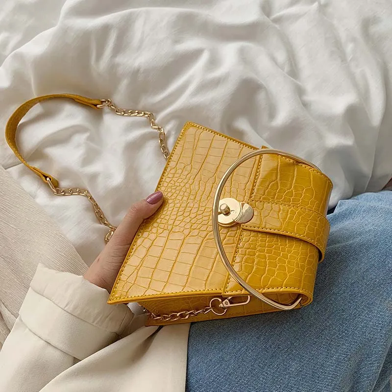 

Trapezoid Stone Pattern PU Leather Crossbody Bags For Women 2019 Shoulder Messenger Bag Female Handbags Metal Handle Totes J4