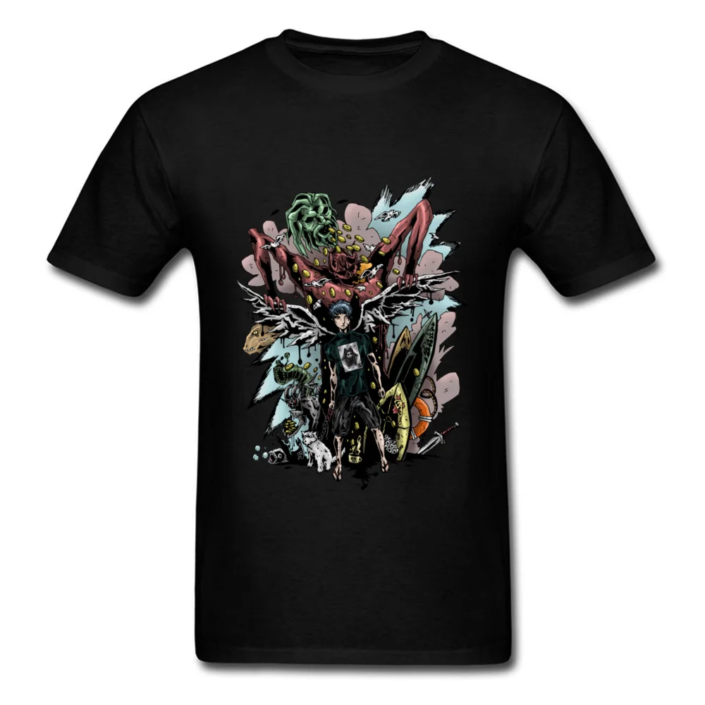 Strange Design Gold Coins Slave Cartoon T-shirt Men Adult Custom Monster Pattern Tee Shirts Halloween Scary Black Tops |