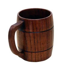 Umweltfreundliche eiche holz handgemachte becher für haus kung-fu-tee tee bier milch tee kaffee runde tassen 400 ml elegante kreative reise becher