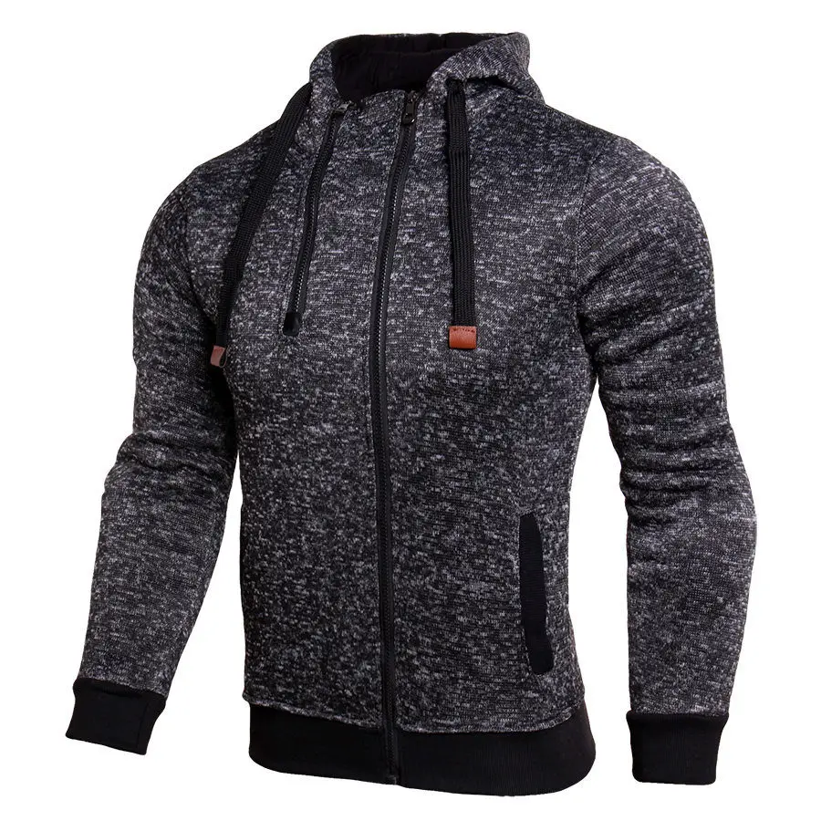 YCCRG Autumn Men Trainning Exercise Hoodies Sportwear Double Zipper