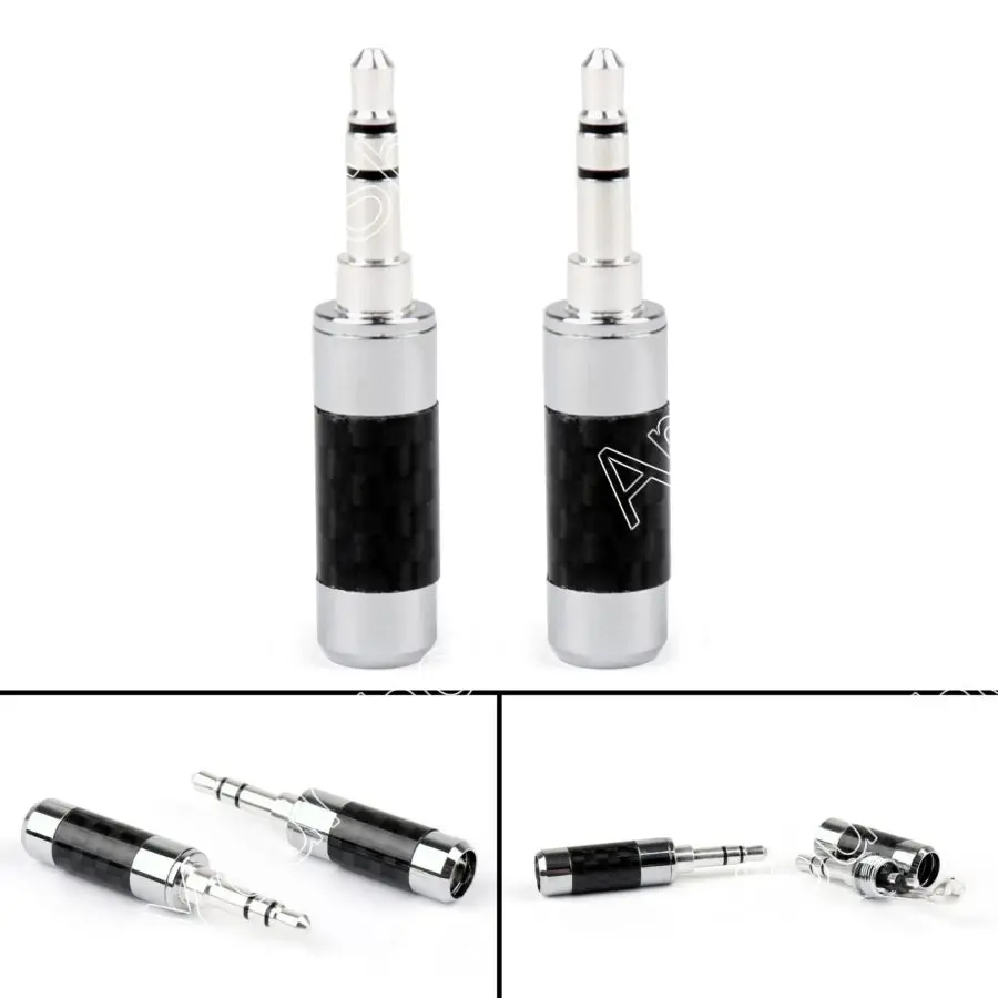 

Areyourshop Sale 20PCS Silver Plated Stereo Mini 3.5mm Extension Male Audio Carbon Plug for 6mm Cable High Quality Mini Plugjack