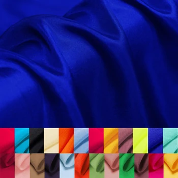 

114CM Wide 8MM Thin Solid Color Blue Red Silk Habotai Fabric for Summer Dress Shirt Suit Pants Pajamas No.1-30 F002