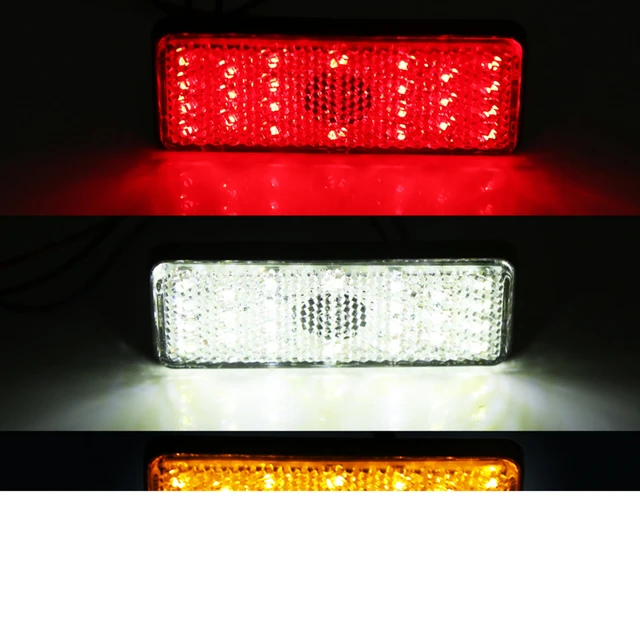 Feux LED longue portée rectangulaires pour moto 12v avec supports