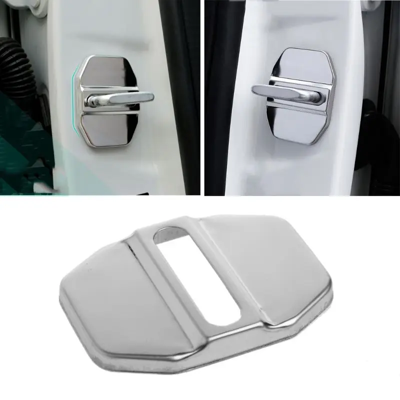 1/4 PCS Stainless Steel Car Door Lock Cover Decor Sticker For Benz E C E260L GLK ML Automobiles Door Lock Protective Cover 1/4 PCS Stainless Steel Car Door Lock Cover Decor Sticker For Benz E C E260L GLK ML Automobiles Door Lock Protective Cover