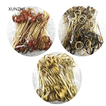 XUNZHE-pinchos desechables de bambú para dedo, 100 Uds., para decoración de tartas, pinchos para cóctel