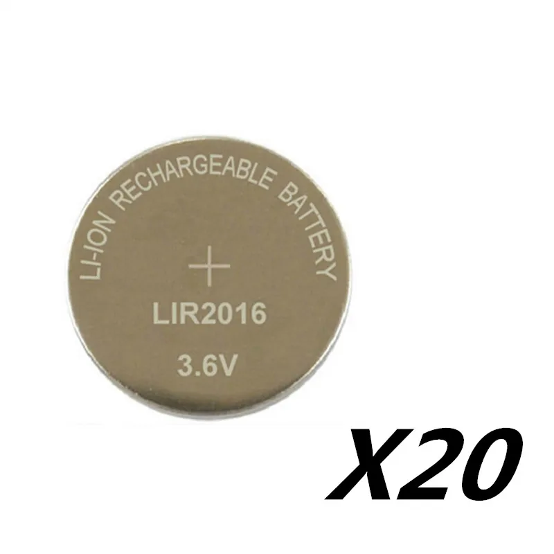 20pcs Original Li Ion Rechargeable Button Cell LIR2016 Recharged 500