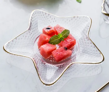 

Creative Glass Shell Shape Snack Dessert Plate Dinnerware Cake Plate Dinner Plates For Wedding Party Serving Dishes Decor LF352