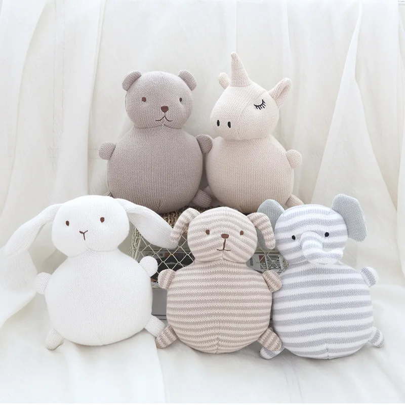 19cm Baby Cloth Rattle Toys Boys Girls Lovely Dolls Cartoon Bear Dog Rabbit Elephant Kids Cute Gifts Infants Newborn Stuffed Toy