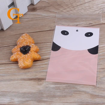 

Plastic Pink And White Gift Bags,With Bear Square Gift Plastic Packing Bags, Mini Cake Candy Party Wedding Gift Packaging Bags