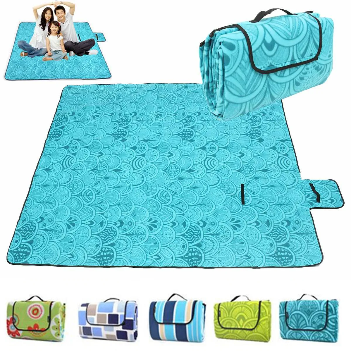 

200x200CM Waterproof Folding Picnic Mat Outdoor Camping Beach Moisture-proof Blanket Portable CampingMat Hiking BeachPad