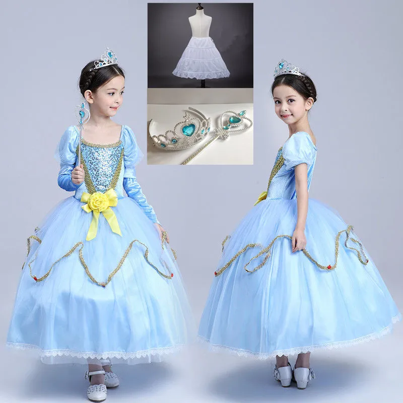 Принцессы для девочек карнавальное платье Золушки Необычные платья партии Рождественский подарок для Для детей Карнавальный праздничный