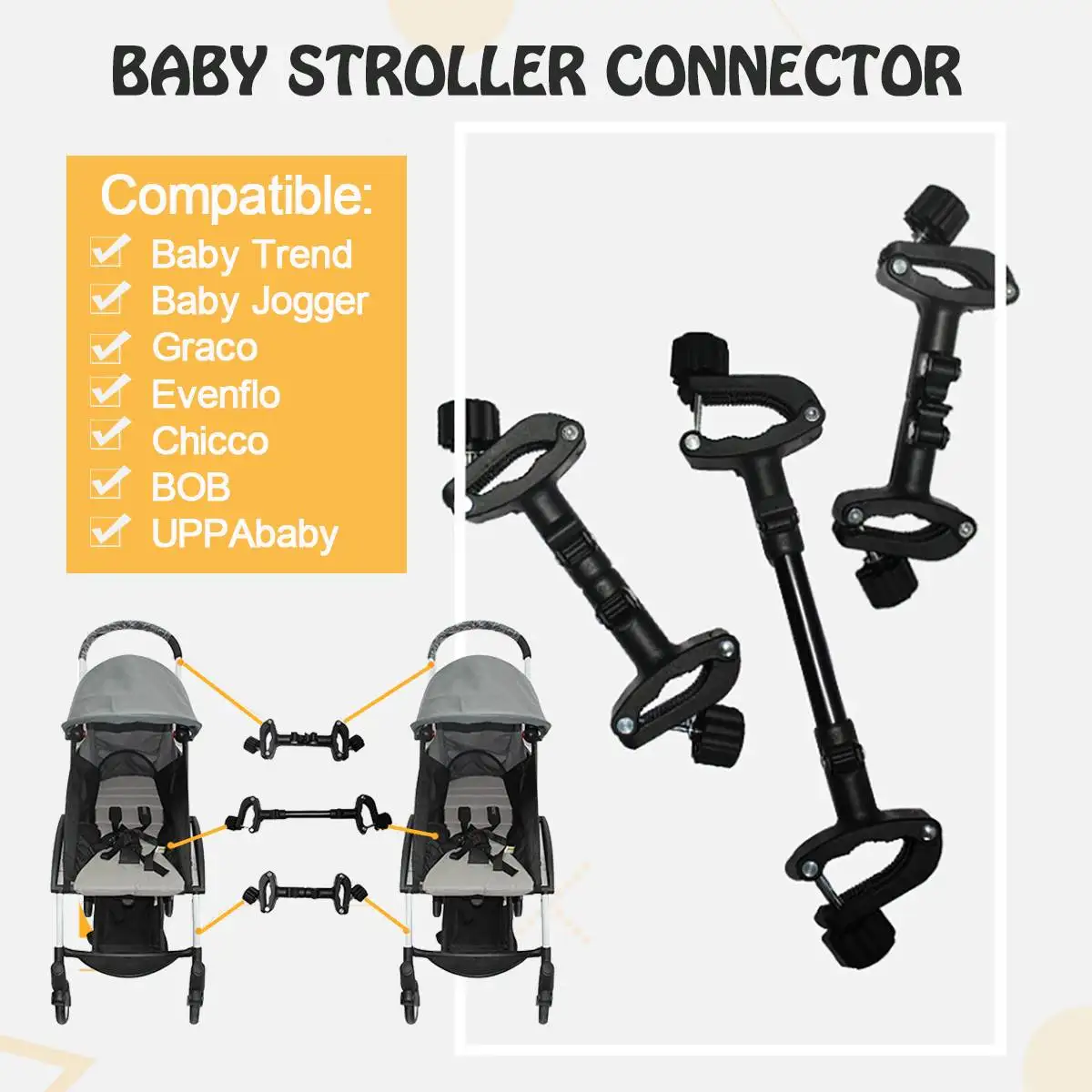 

3pcs/set Baby Yoya Stroller Connector Coupler Bush Insert Into Twin Groove Stroller For Babyzen Yoyo Baby Yoya Strollers Accesso