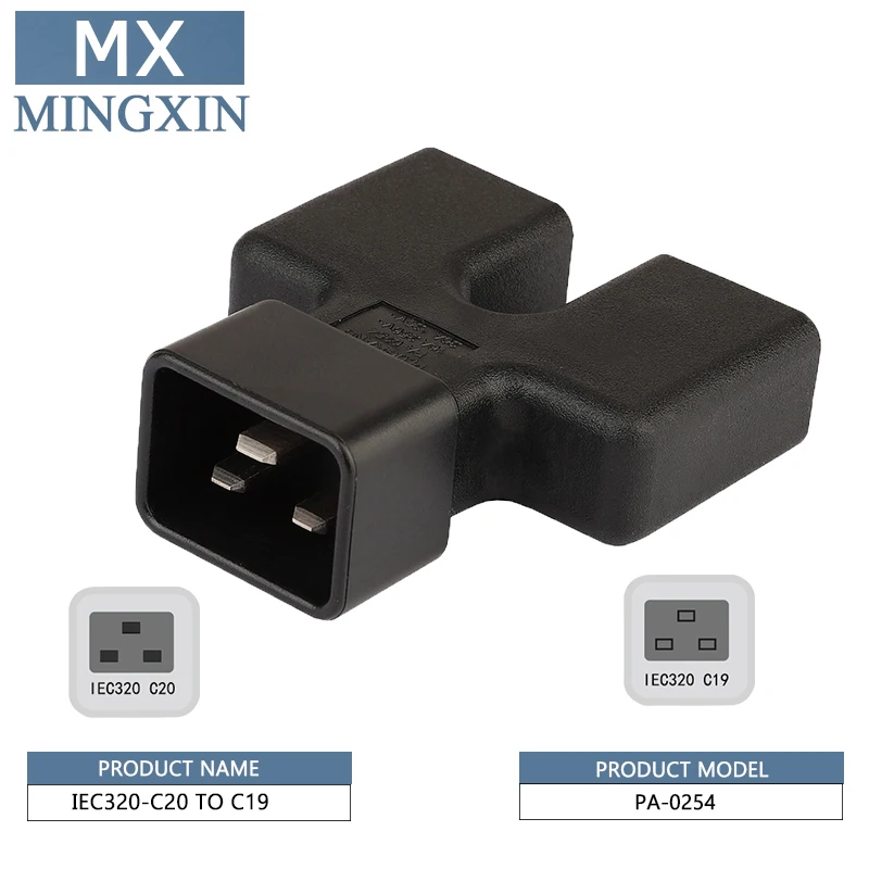 C20 для C19 IEC 320 папа к двойному 2 * Женский адаптер питания 16A 250 V UPS PDU