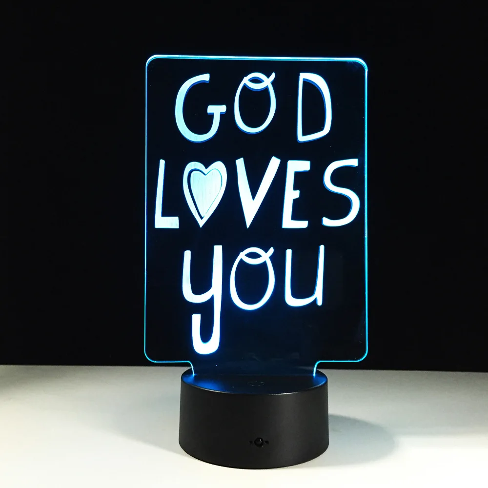 Thanksgiving gift God bless you 3D lights Acrylic stereo lights touch 7