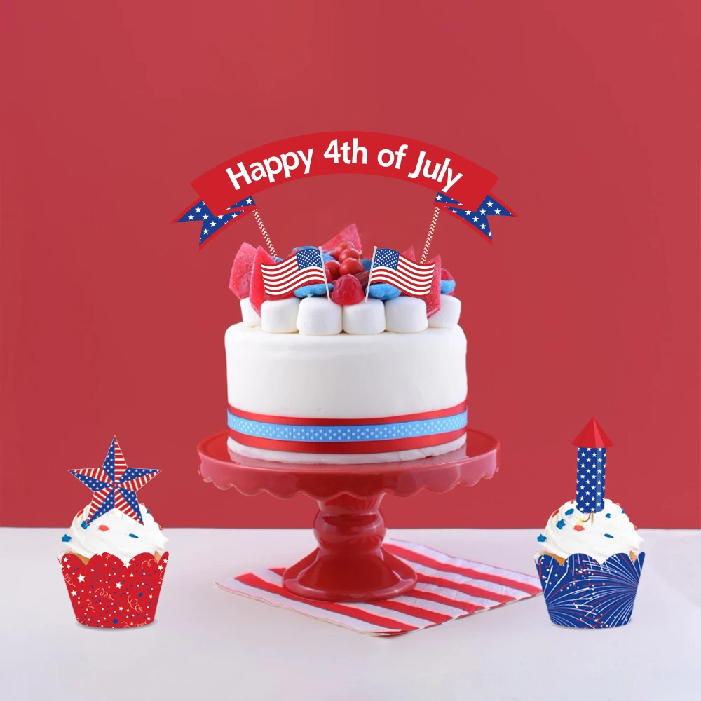 4th July Theme National Flag Cake Topper Cupcake Wrapper Border National Day Party Decorations Cupcake Decorating Supplies Wb013 Cake Decorating Supplies Aliexpress