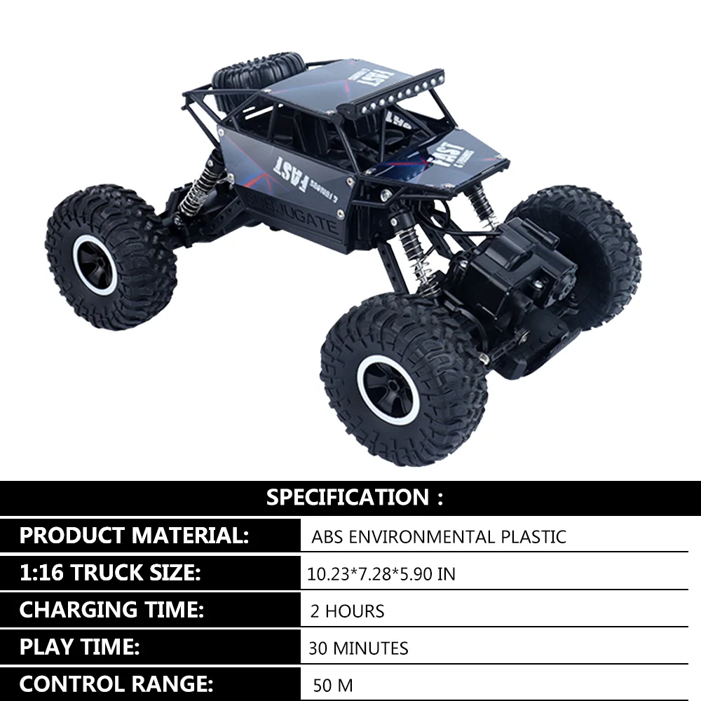 

Wholesale Rock Crawler 1:16 Electric RC Car Remote Control Toy Car On The Radio Control Toy For Children Boy Outdoor Fun Toy